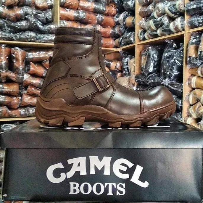 Diskon SEPATU BOOTS PRIA CAMEL SAFETY KULIT BROWN