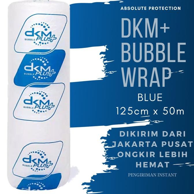 

tersedia plastik bubble wrap dkm+ blue 125cm x 50m
