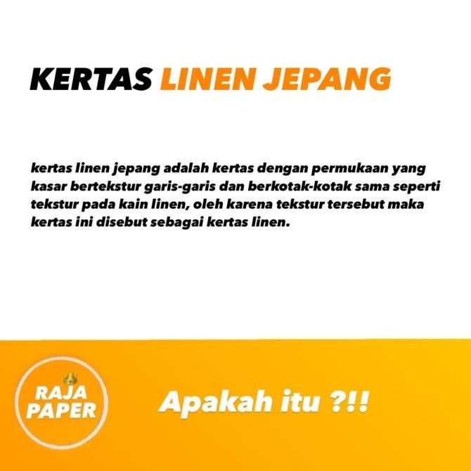 

Kertas Linen Jepang Ukuran A4 50 lembar 200 220 Gsm Gr Gram By KASUARI ( 210 Mm x 297 Mm ) / ( 21 Cm x 29.7 Cm ) 50 Lbr 50 Pcs HVS linen jepang Karton Linen jepang murah