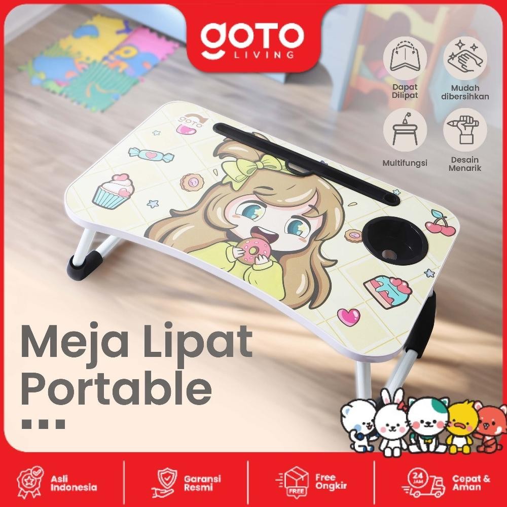 Goto Miji Table Meja Belajar Makan Lipat Anak Laptop Karakter Portable