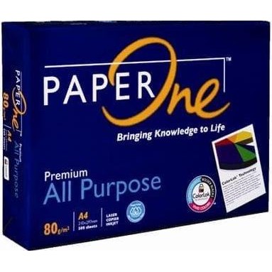 

PAPER ONE KERTAS HVS 80GR A4 / KERTAS FOTOCOPY / KERTAS PRINT / 80 A4 murah