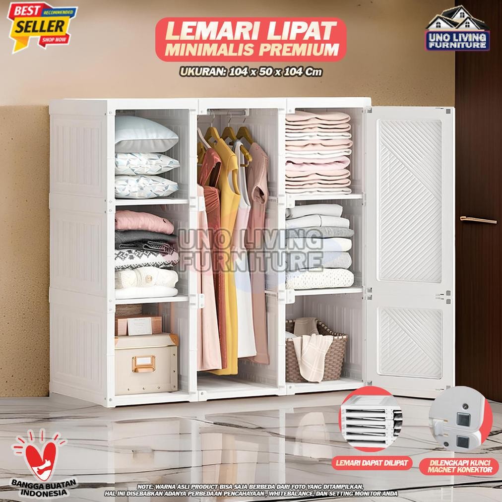 Lemari Pakaian Putih Lemari Lipat 9 Box 6 Pintu 1 Gantungan - Lemari Plastik Lipat Lemari Portable d
