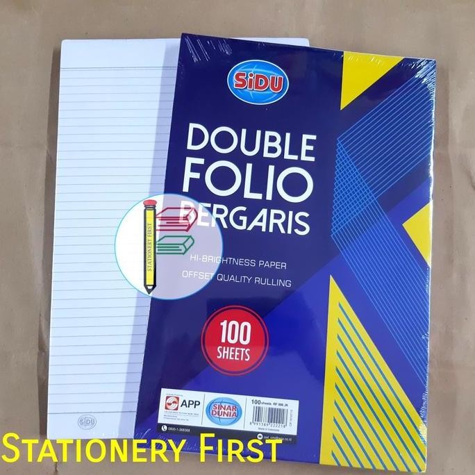 

Kertas Double Folio Bergaris isi 100 Lembar SIDU Sinar Dunia murah