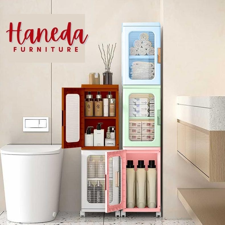 HANEDA | Lemari Leora lemari portable lemari lipat lemari pakaian lemari susun lemari plastik RODA