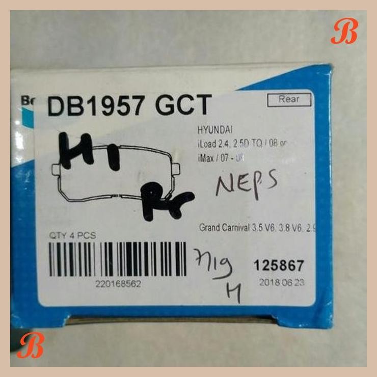 [SMM] BENDIX KAMPAS REM BELAKANG BRAKEPAD DB1957 GCT HYUNDAI H-1