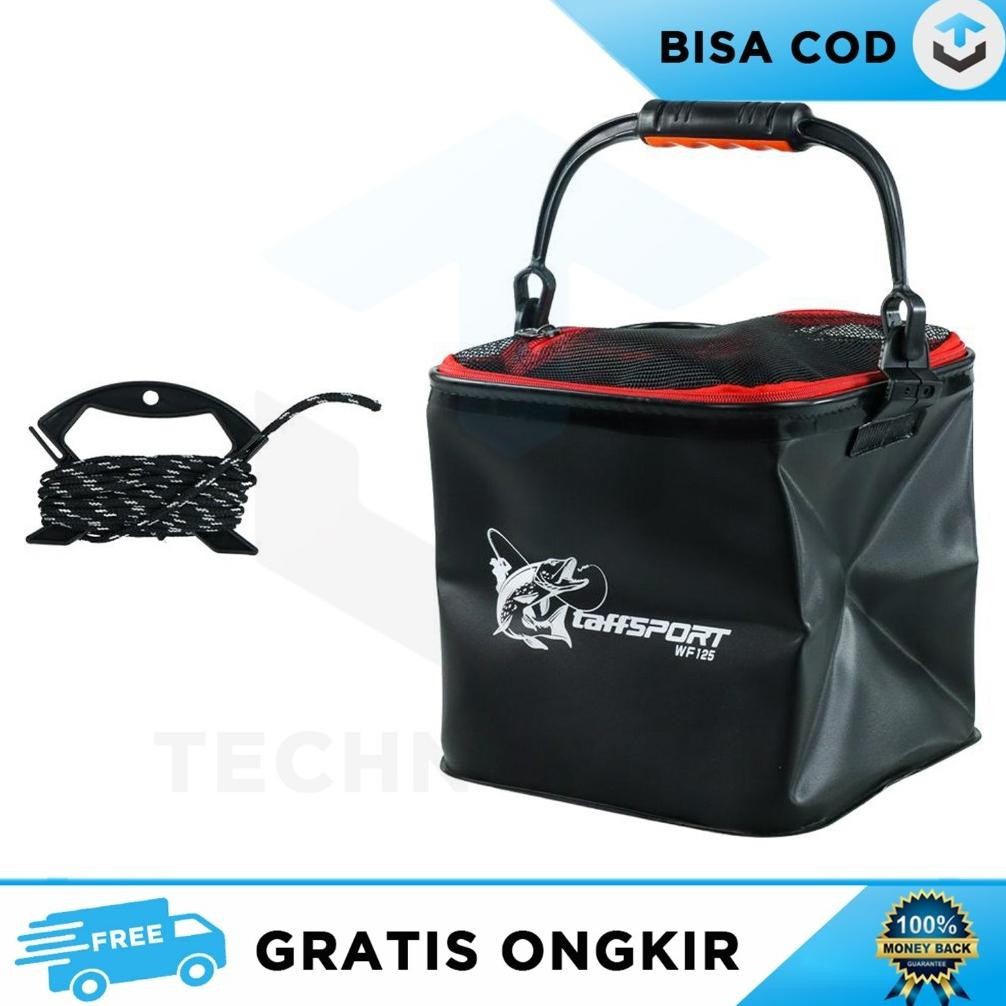 Wadah Ikan Pancingan Ember Lipat Portable Tas Gagang Besar Ergonomis