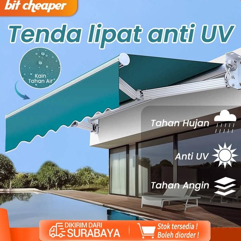 Bit cheaper- Awning Gulung Kanopi Lipat 3 /2/4Meter Kanopi Buka Tutup Manual dan Automatic/Bahan Kai