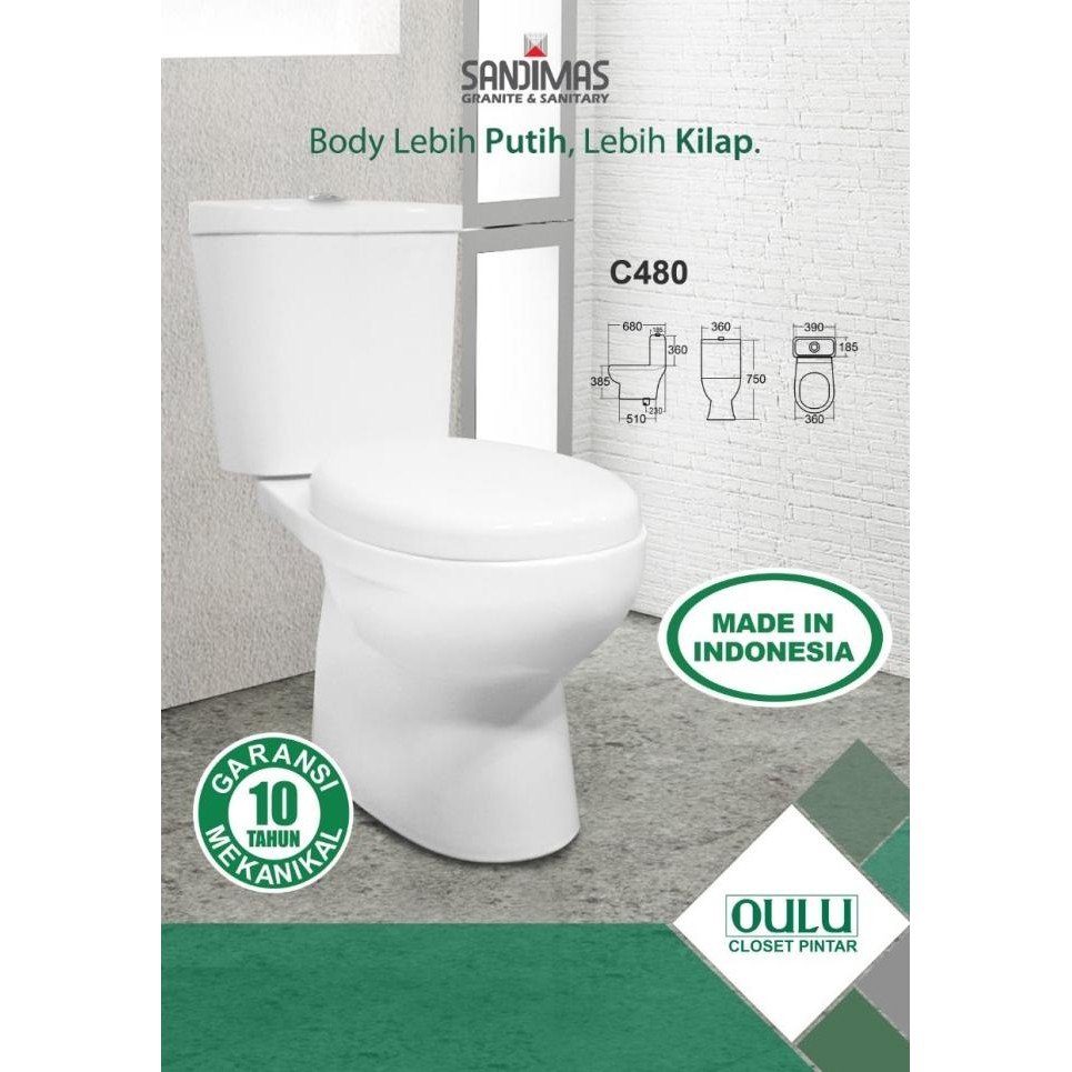 Grosir Oulu Kloset Duduk C480 Two Piece