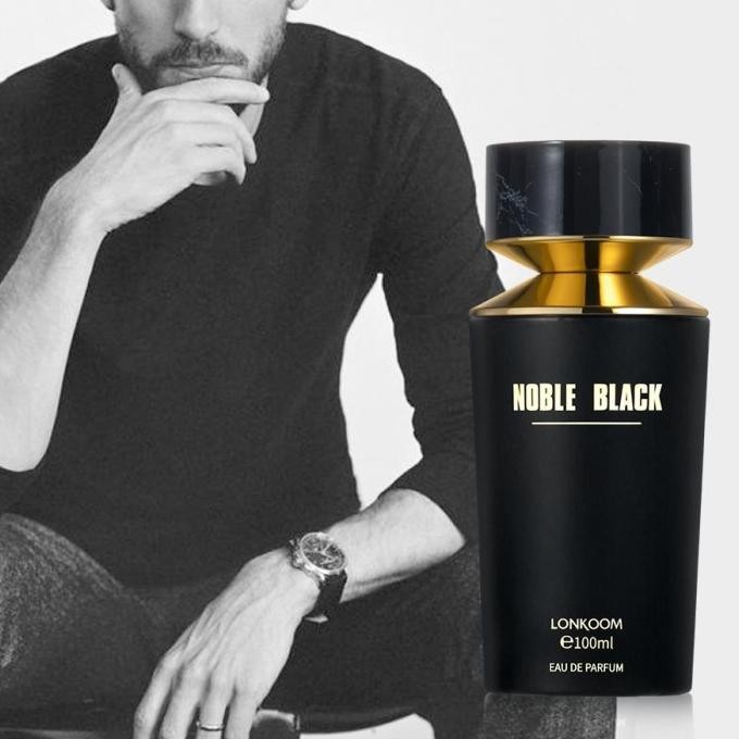 Jual Murah Lonkoom Parfum Pria Noble Black Hitam Wangi Tahan Lama Woody Leather Cedar Wood Terlaris.