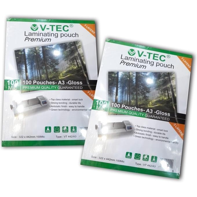 

V Tec Plastik Laminating Folio A3 100 Mic Original
