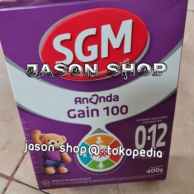 Grosir Susu Sgm Ananda Gain 100 400 Gr/Susu Penambah Berat Badan/Sgm Gain 100