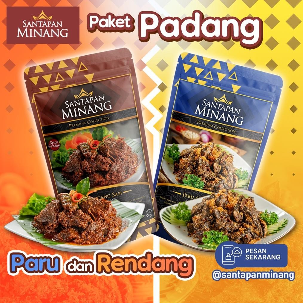 

READY STOK Paket Padang Rendang Sapi & Paru Goreng Santapan Minang Siap kirim