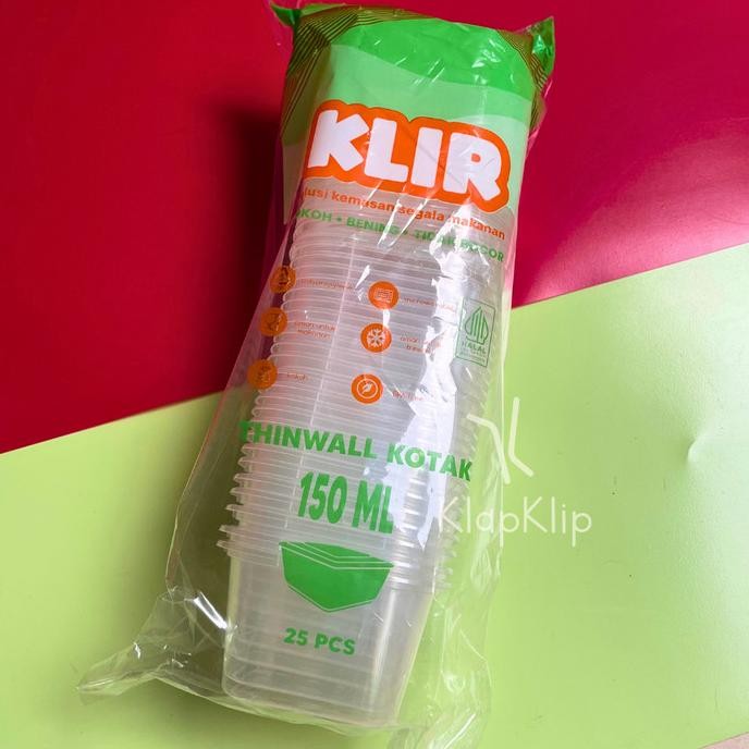 1Pack = 25Set Thinwall Square 150Ml Klir Kotak 150 Ml Klir - Kotak Puding Kecil Ukuran 150Ml - Tempa