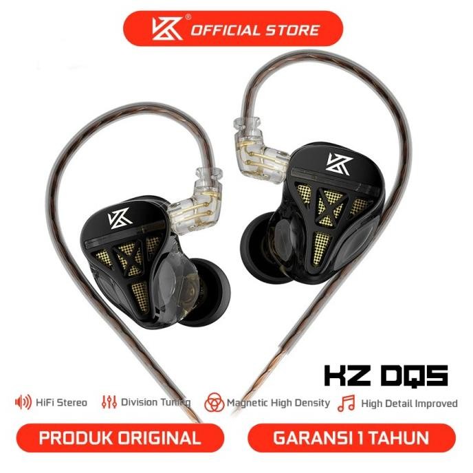 baru [kz official store] kz dqs with mic earphone in ear monitor earphone