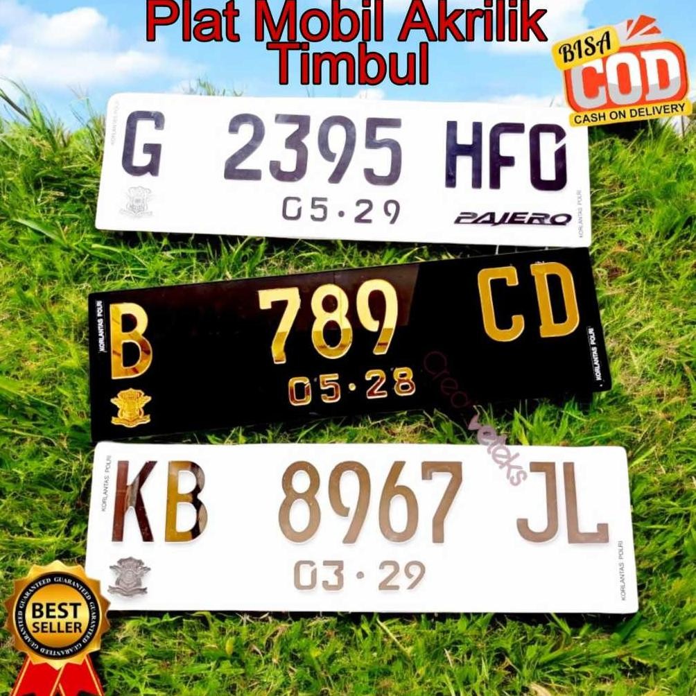 Aneka plat nomor plat mobil 3D Timbul + dudukan plat mobil | Plat Mobil Akrilik + Caver