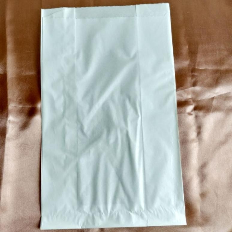 

Nld-1419 Hj-43 Paper Bag Flat Kantong Kertas Putih Gorengan Roti Food 32X19,5 +10 Berkualitas