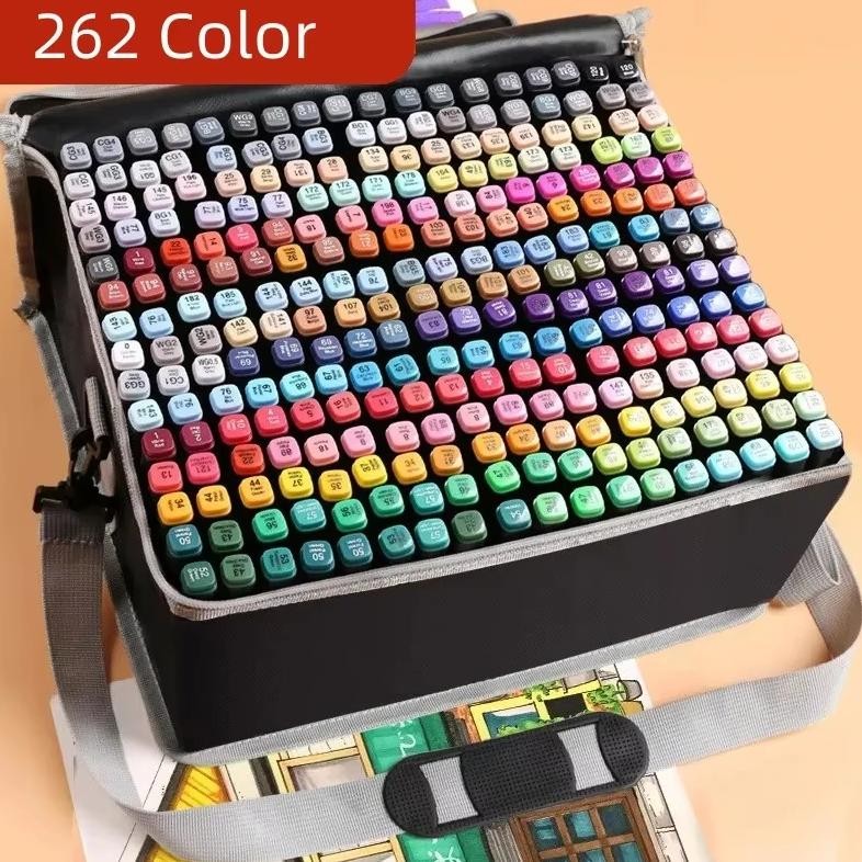 

262 Colores Double Tip Markers Brush Pen Set Painting Highlighter Art Alcohol Drawing Markers For Illustration School Supplied