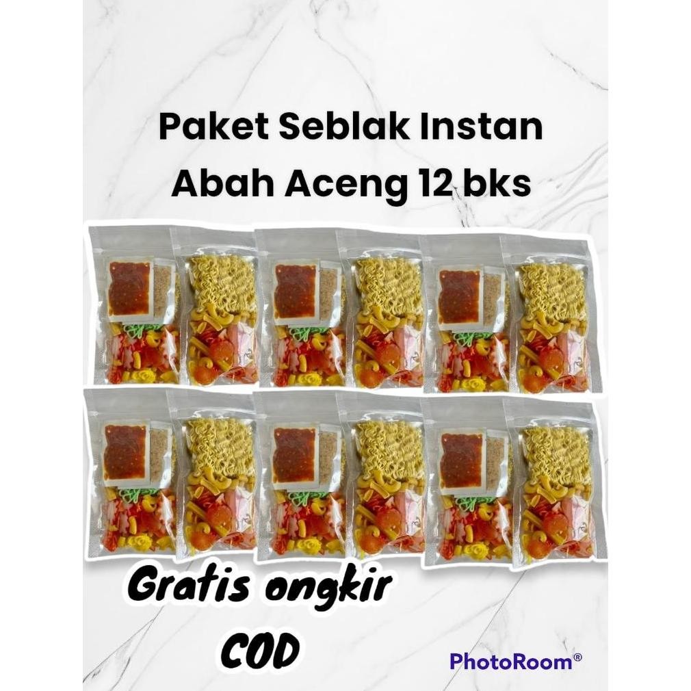 

TERMURAH Paket 12 Bks Seblak Instan Abah Aceng Pedas Gurih Siap kirim
