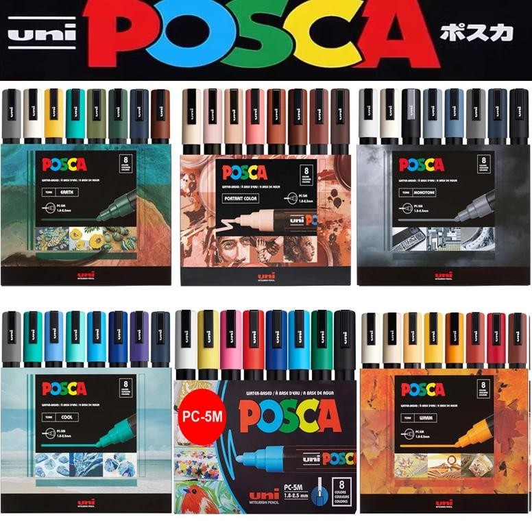 

Uni Posca Update Marker Pen Set Waterproof Acrylic Rotulador Permanente Pc-1M/3M/5M 8/16/15/7 Colores Graffiti Drawing Pen