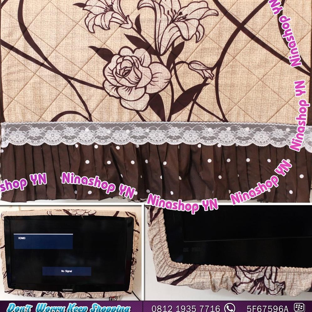 COVER TV LCD/LED MODEL RENDA FLOWERS BROWN