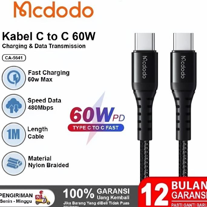 wakseng MCDODO Kabel Data Charger USB Type-C to Type C PD 60W Fast 20CM 5640