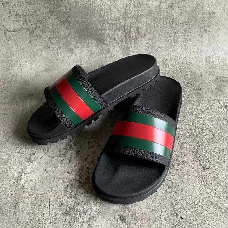 Best Gucci Trek Slide Bawah Gerigi Black - Brandluxid 100% Authentic