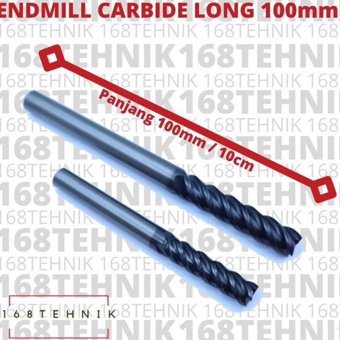 New ENDMILL CARBIDE LONG 100MM SEMUA UKURAN  / PISAU CUTTER MILLING / ENDMILL CARBIDE LONG 3MM / END