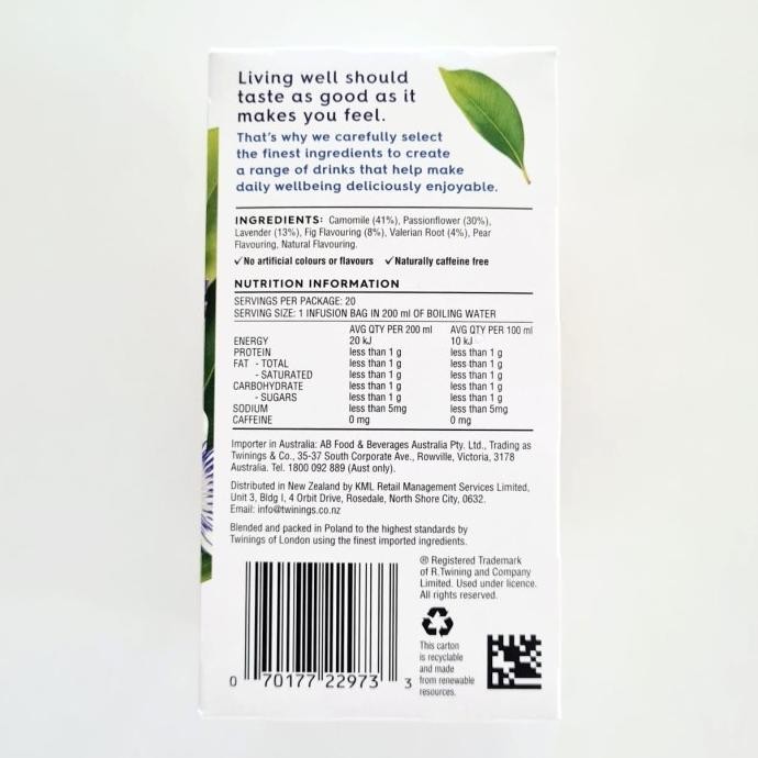

Murah Twinings Live Well Hot Brew Sleep + Plus 20 Tea Bags