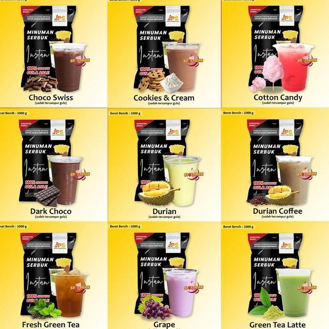 

Grosir Jps Mix Bubuk Minuman Dengan Gula 1 Kg / 49 Pilihan Serbuk Instan Manis Berperisa / Jakarta Powder Supply