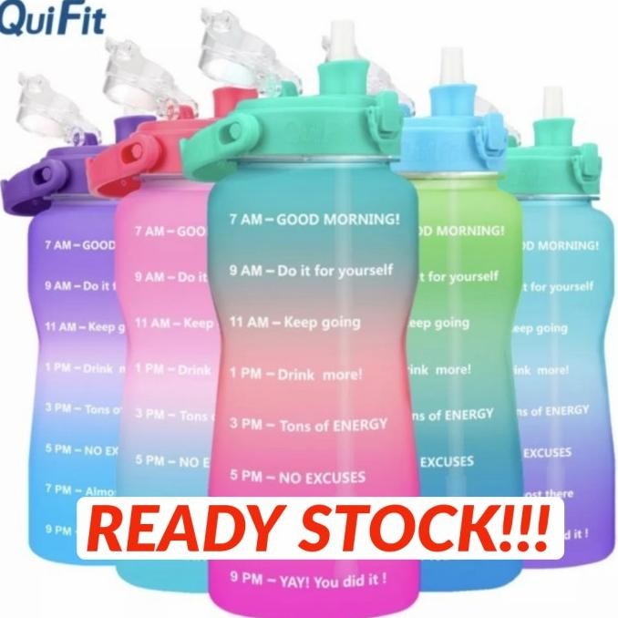 QUIFIT 2L BOTOL MINUM MOTIVASI WAKTU DENGAN SEDOTAN ORIGINAL QUIFIT STOK TERBATAS