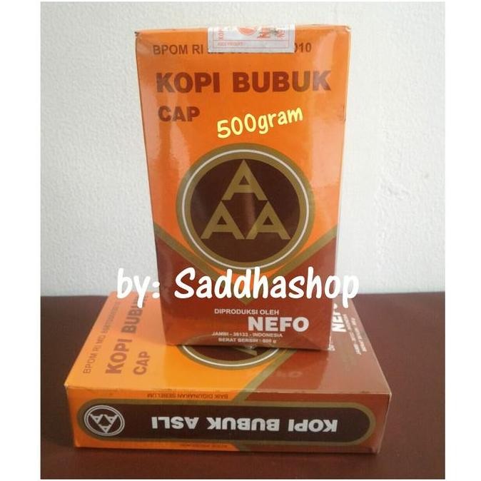 

Promo Kopi Murni Bubuk Hitam Excelsa Nikmat Asli Cap Aaa Nefo Jambi 500Gram