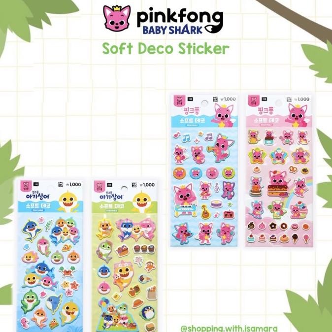 

ready Pinkfong Baby Shark Sponge / Puffy Sticker / Stiker Timbul murah