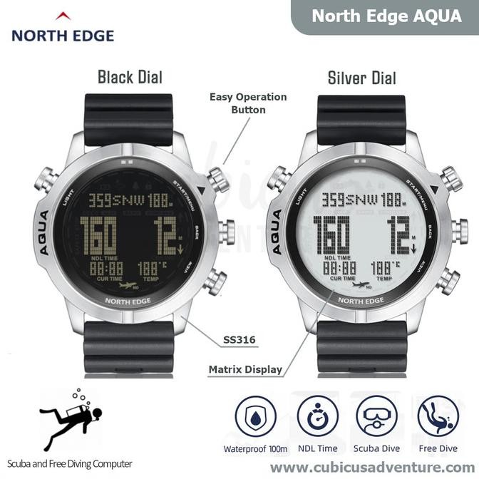 NEW Dive Computer North Edge Aqua - Scuba Diving Freediving Nitrox NDL