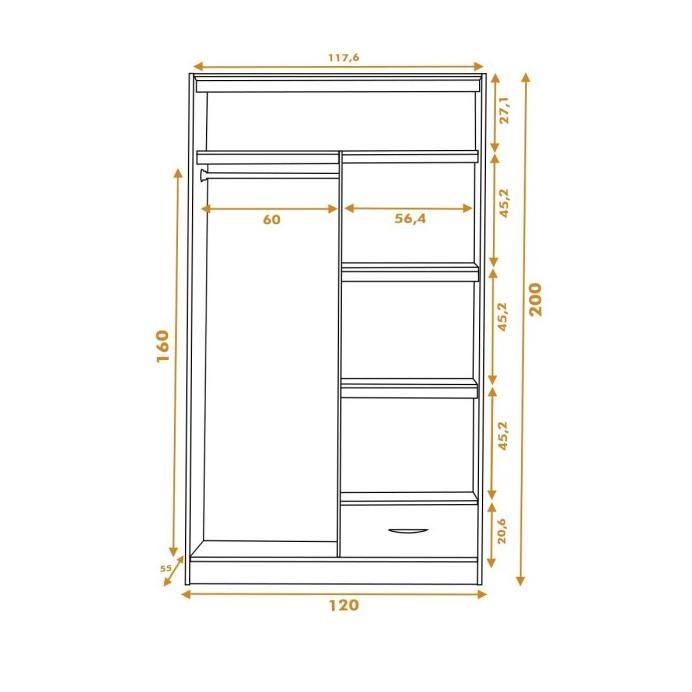 new Lemari Pakaian Kayu 2 Pintu Sliding / Geser Modern Minimalis - Taylor murah