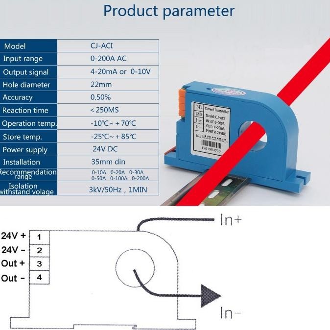 new Current Transducer ( Output Current : 4-20Ampere ) murah