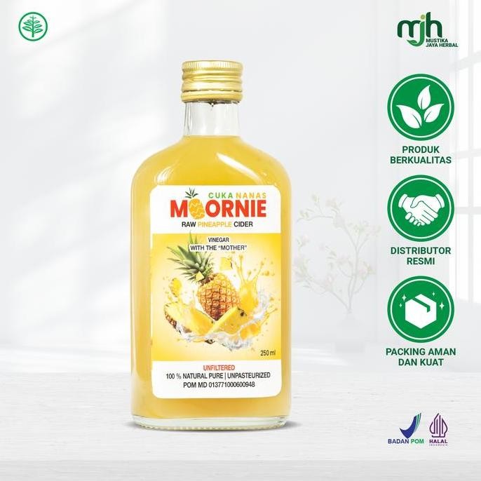 

STOK TERBATAS CUKA NANAS MOORNIE ORGANIK WITH MOTHER PINEAPPLE VINEGAR 250ML