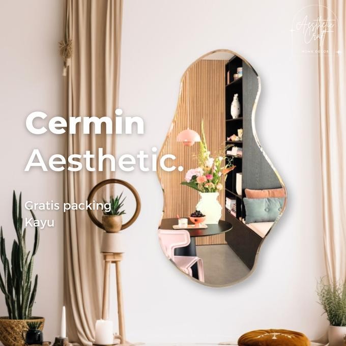 ready !!! Cermin Aesthetic dinding / kaca aesthetic cermin / cermin aesthetic