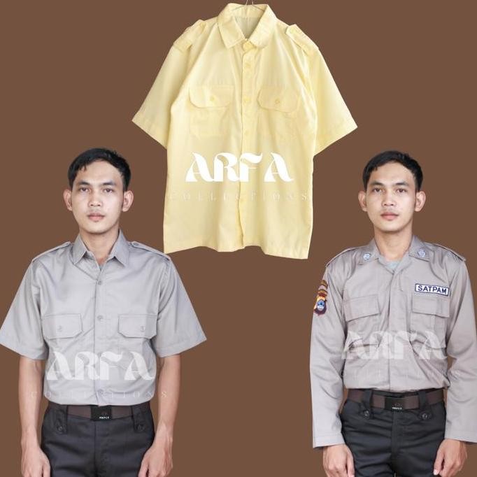Siap Kirim 1 Stel BAJU PDH PDL Coklat Cream Sragam Security Paket Atasan Bawahan Scurity Setelan Bar