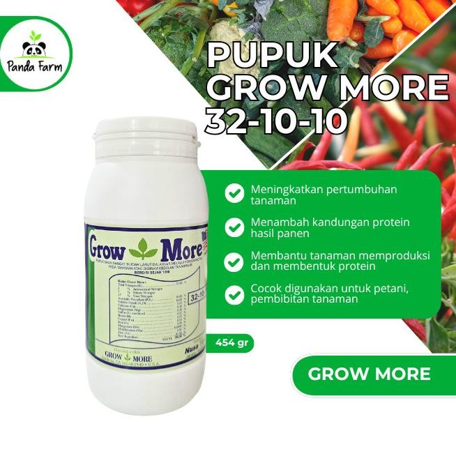 Pupuk/Nutrisi NPK GrowMore Daun 32-10-10 (454gr) pupuk  npk  16  16  16  1 murah