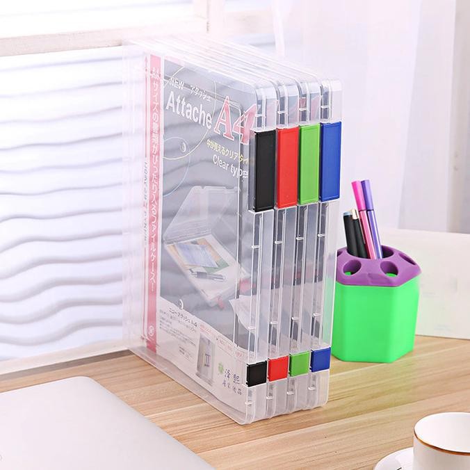 

tyS Kotak Penyimpanan Clear Folder File Kertas A4 A5 Plastik Transparan