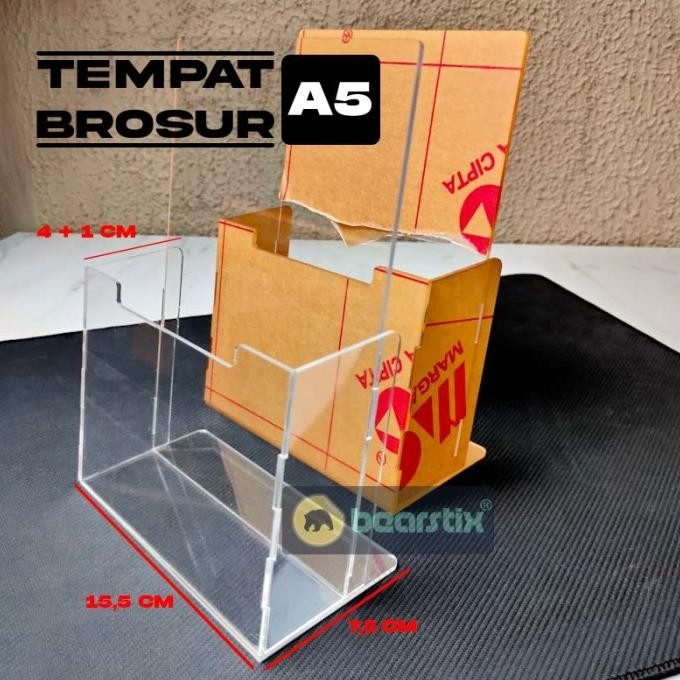 

tyS Tempat brosur A5 flyer holder akrilik meja kartu nama kasir cafe resto