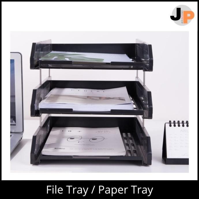 

tyS File Tray Rak Penyimpan Dokumen 3 Tingkat Plastik Rak Kertas Susun