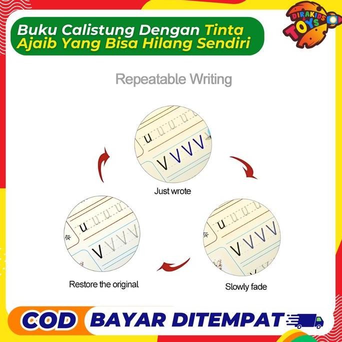 

tyS [ISI 4 BUKU + PULPEN + REFILL] Buku Ajaib Bisa Hapus Sendiri, Sank Magic Alphabet Practice Book Set Buku Edukasi Belajar Menulis Pen Pulpen Tinta Stationery