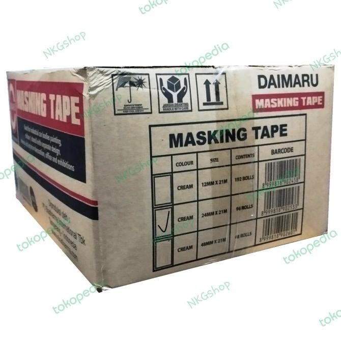 

ready Masking tape Daimaru/Lakban kertas 1' 24mm x 20m (min 1dus = 96roll) murah