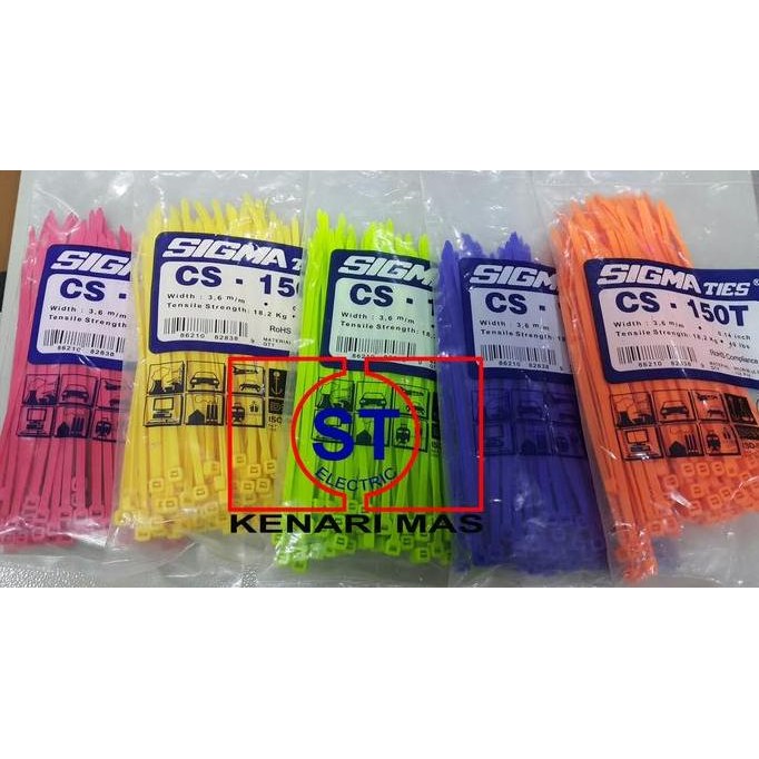 

tyS Kabel Ties / Kabel Tis / Cable Tie CS 150 T Warna 15cm SIGMA CS150T