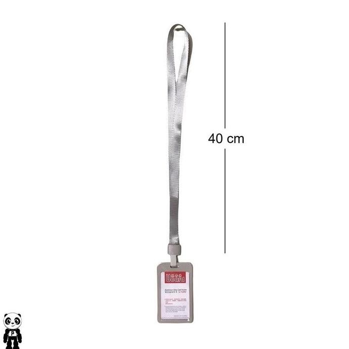 

tyS Gantungan Tali Aluminium Alloy ID Card Holder untuk Kartu Nama Identitas - Panjang 40cm