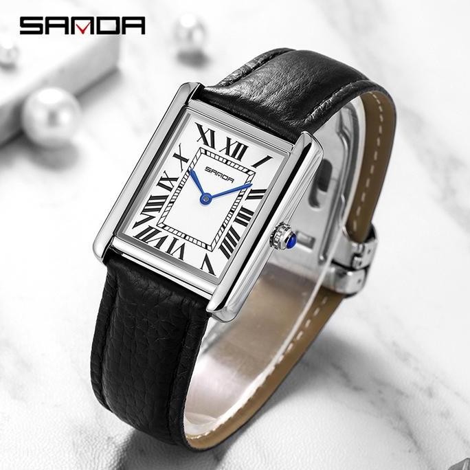 TERBARU JAM TANGAN PRIA ANALOG TALI KULIT SANDA 1108L 