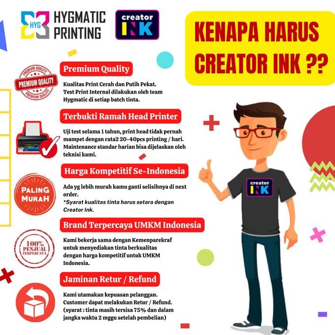 

tyS Tinta DTF | Tinta DST | Sablon Digital - CREATOR INK - 100 ML