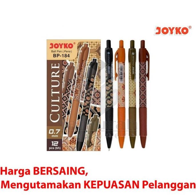 

tyS Pulpen Joyko Culture Batik BP 184 / Ball Pen BP-184 Hitam Batik 0.7 mm / Ballpen Cetek