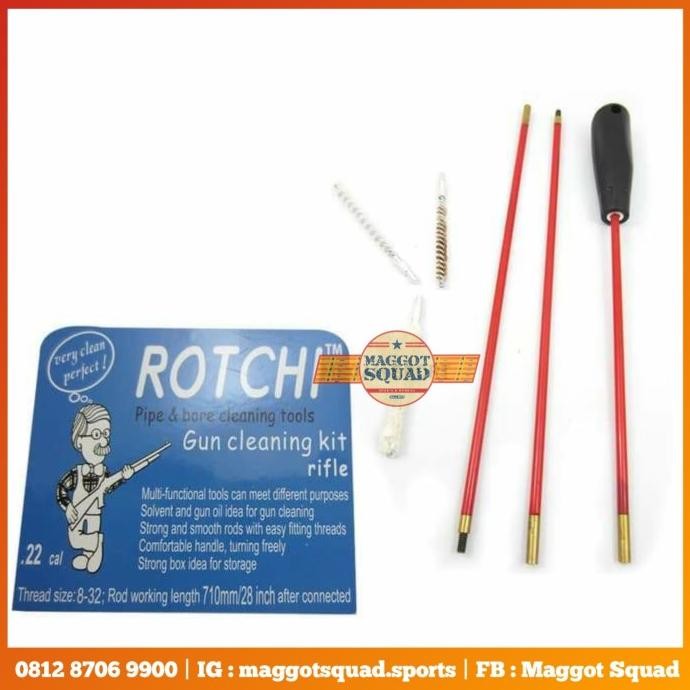 ROTCHI PEMBERSIH LARAS BARREL CLEANING STIK 3 PCS CAL 5,5 MM .22 PCP